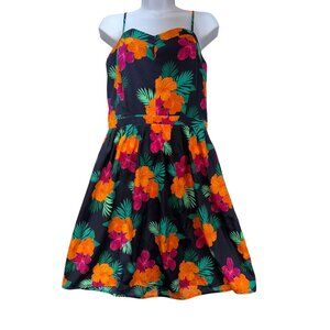 Gap Womens Sundress Size 8 Multicolor Tropical Floral  Sleeveless Knee Length